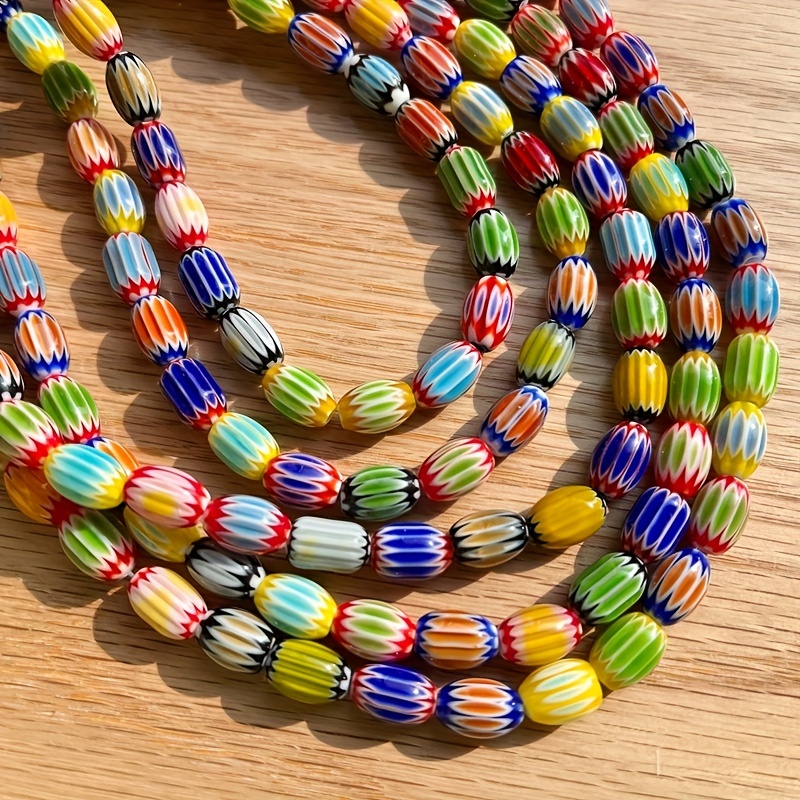 Vintage Oval Glass Beads Mixed Lot 8x12mm DIY Jewelry Making Accessories